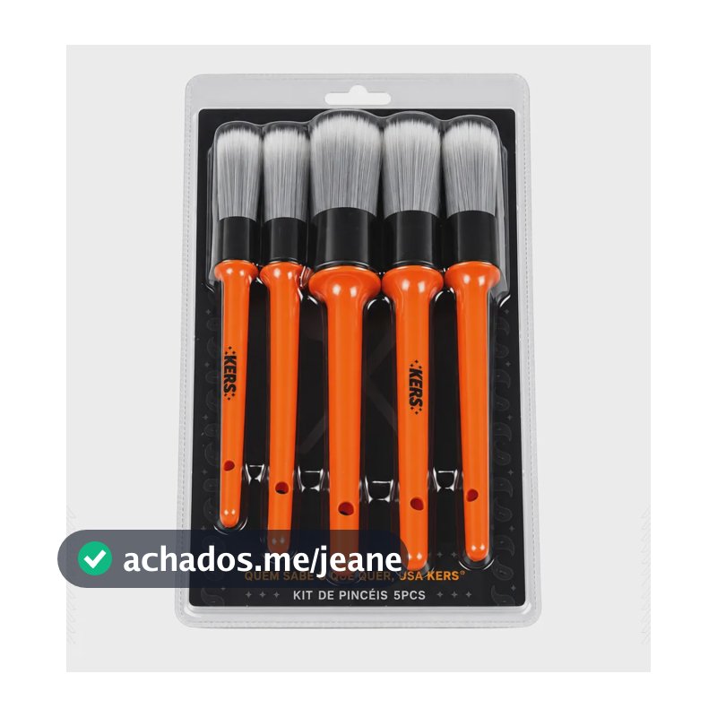 Kit Pinceis Cerda Macia Limpeza Detalhamento Automotivo Kers