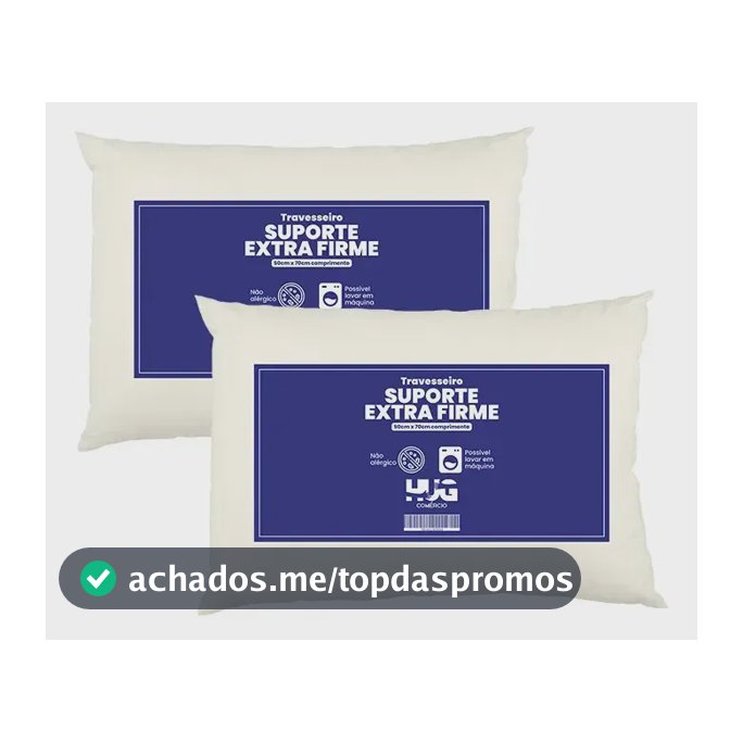 Kit 02 Travesseiro Hug Antialérgico Extra Firme 50cm 70cm