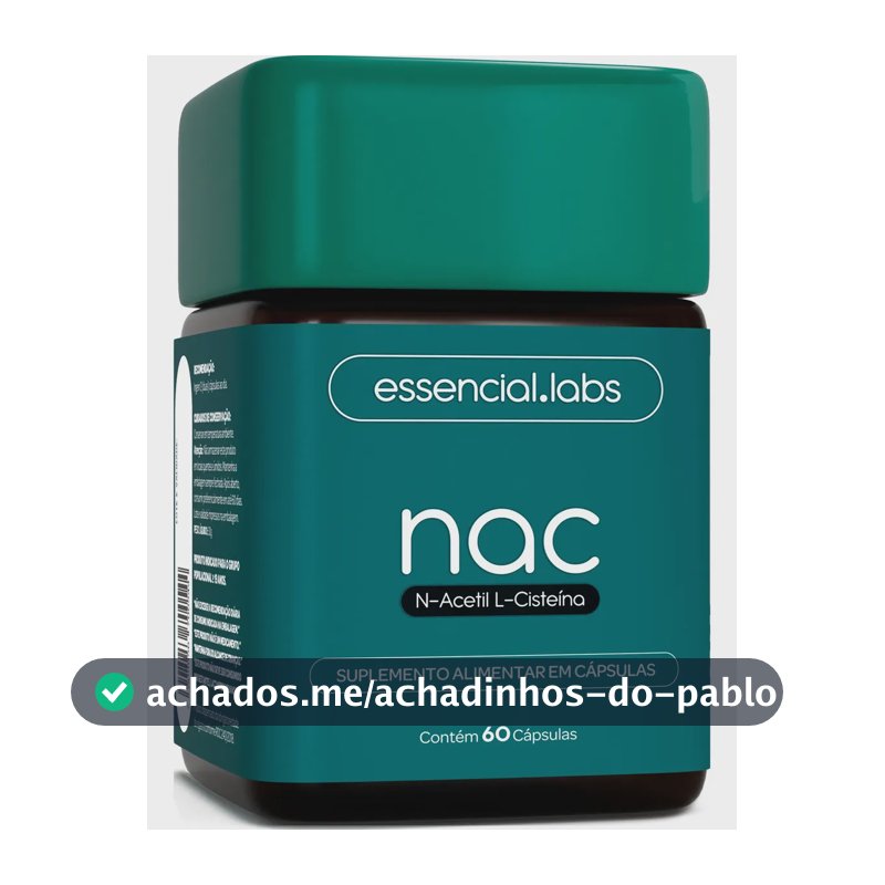 NAC 600mg - Fórmula Exclusiva com Máxima Concentração e Pureza - N-Acetil L-Cisteína - 60 Cápsulas