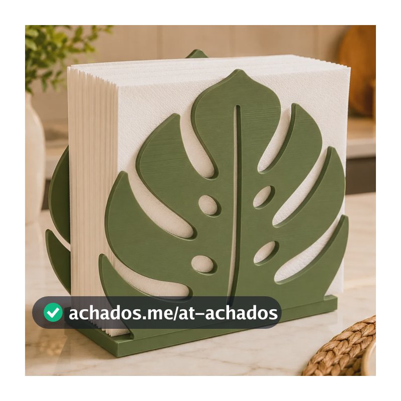 Porta Guardanapo Folha Costela De Adão Decorativo Verde Verde
