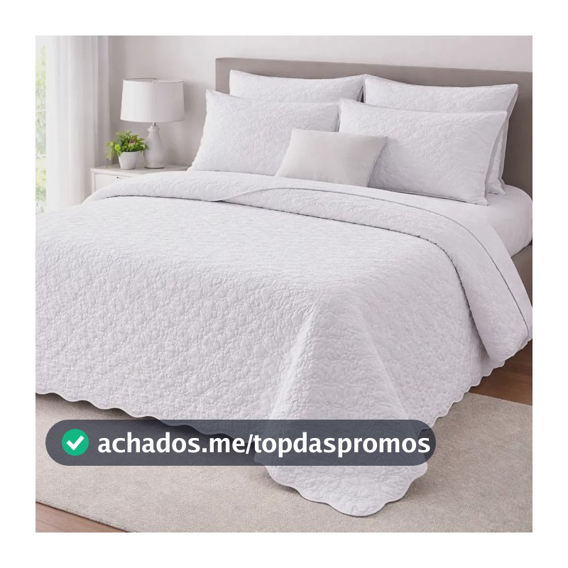 Cobre Leito Queen Matelado Dupla Face Leve Confortável Macio Branco Matelado