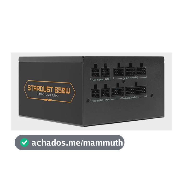 Fonte Pichau Stardust, 650w, Full Modular, 80 Plus Bronze.