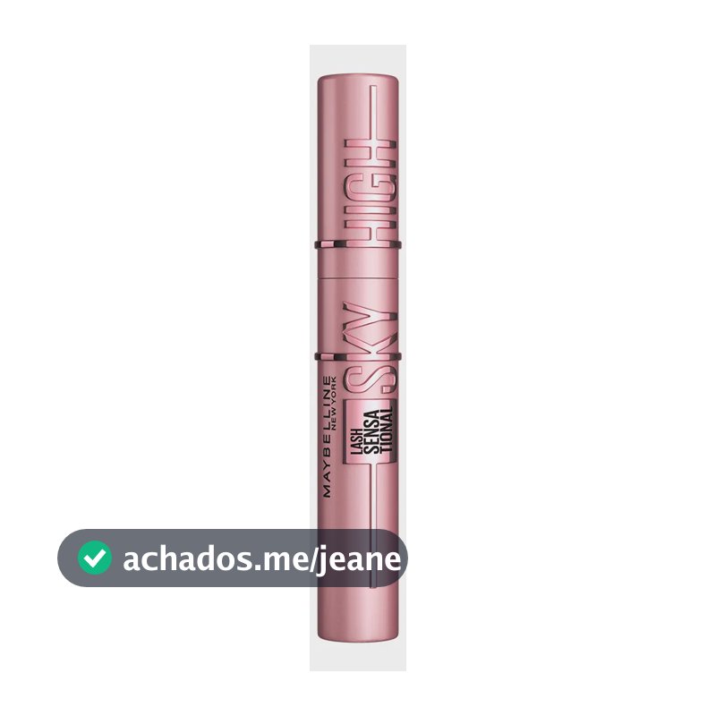 Máscara de CíliosEscova Flexível, Alongamento Sem Limites com Extrato de Bambu e Fibras, Impacto de Todos os Ângulos, Preto, Lash Sensational Sky High Maybelline NY, 7,2ml