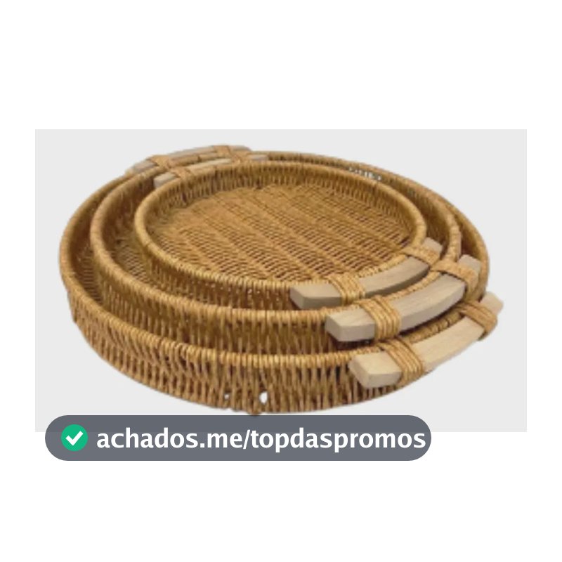 Kit 3 Peças Bandejas Redondas Bandeja Cantinho Cafe Bandeja De Madeira Rustica Bandeja Bambu