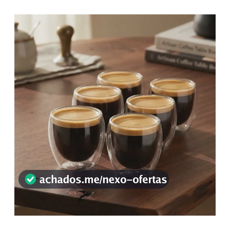 Copos De Vidro Borosilicato Duplo Nespresso 6 Unidades Cor Transparente
