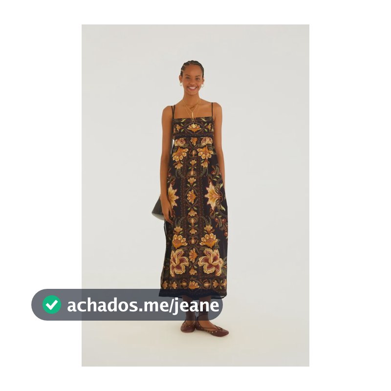 Vestido Cropped Jardim Majestoso Farm Original 360692 Preto G