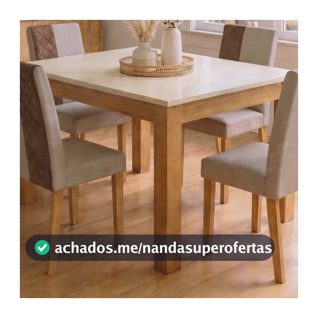 Mesa De Jantar Mdf 4 Lugares Retangular Moderna - Blue Moby Off Write Freijó