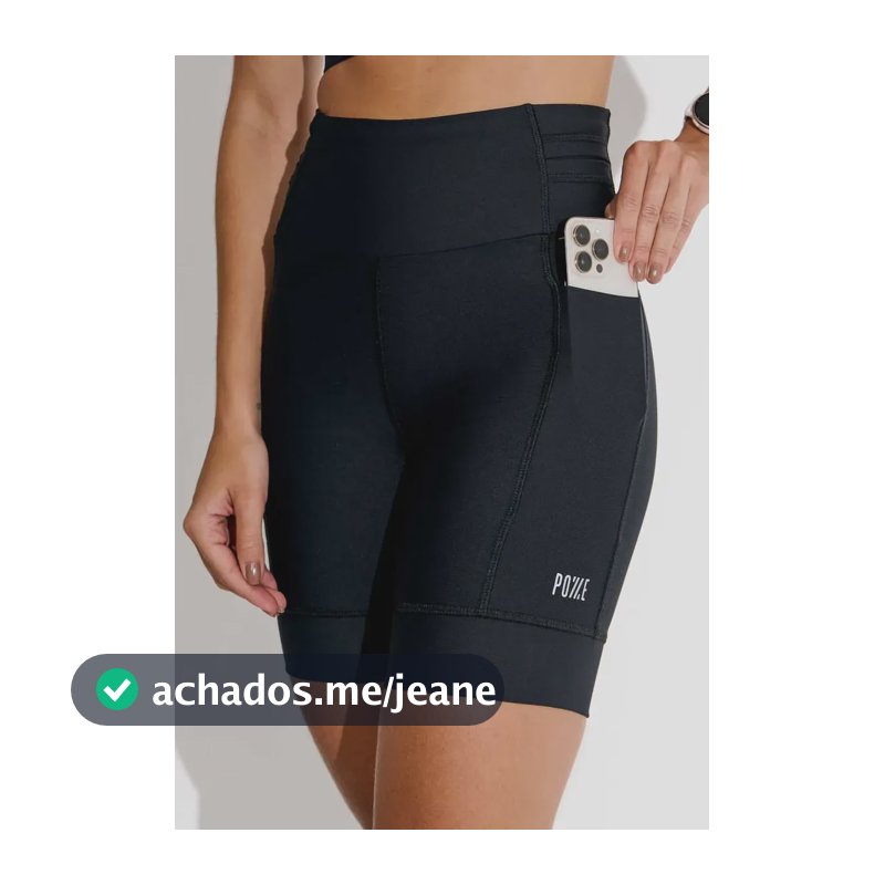 Bermuda Feminina Corrida Pozze Action Preto Academia Premium Preto P