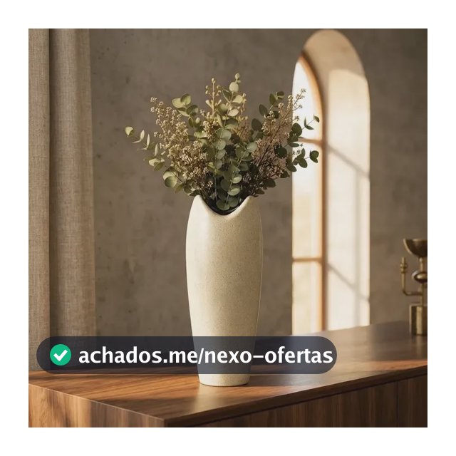 Vaso G Cerâmica Ambiente Moderno Decoração Modelo Fluido Amendoa Mescla