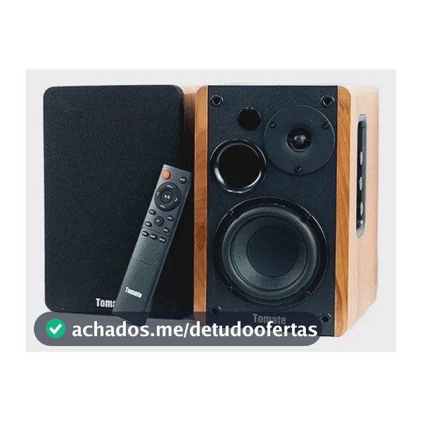 Caixa de Som Ativa Tomate MST 2026 Bluetooth 100W Madeira Preto