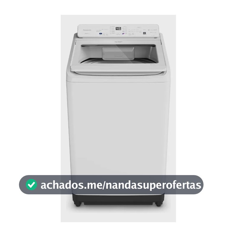 Máquina de lavar Intuitive+ Panasonic 19kg SmartSense Sistema Ciclone Dial Ciclo Pet Branca NA-F190A1W 127V