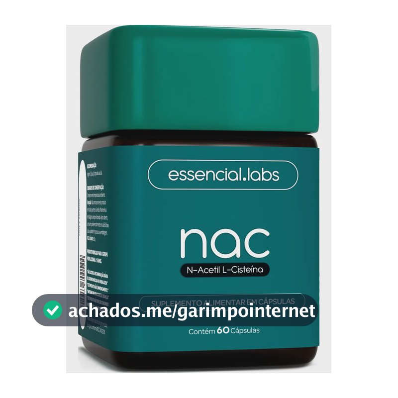 NAC 600mg - Fórmula Exclusiva com Máxima Concentração e Pureza - N-Acetil L-Cisteína - 60 Cápsulas