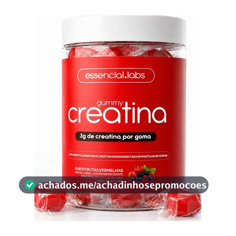 GUMMY de CREATINA PURA com 3g de Creatina por Gummy - 30 Doses - Sabor Frutas Vermelhas