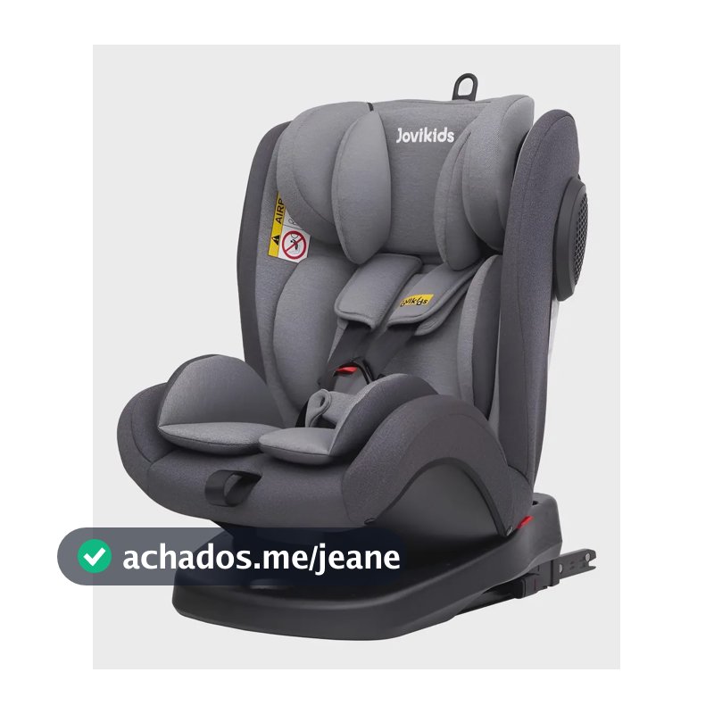 Cadeirinha Carro Bebê Jovikids Angela 360° Isofix 0-36kg Cinza