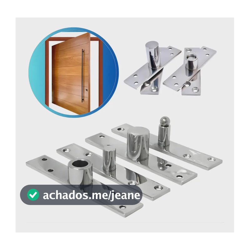 Dobradiça Pino Pivotante Esfera Inox Polida Portas Até 150kg