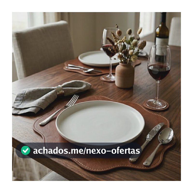 Kit 4 Jogo Americano Sousplat Mesa Posta Jantar Restaurante Caramelo/preto Lisa