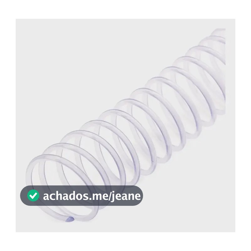 Espiral 33mm Plástico Transparente Lassane para 250 Folhas Encadernação