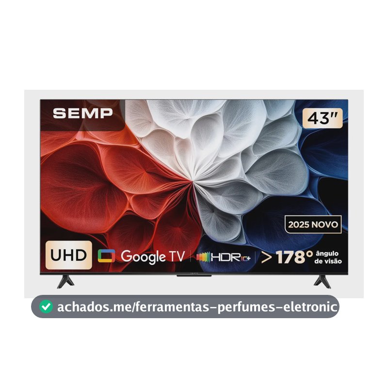 Smart Tv Semp 43 Polegadas Led Hva 4k S62 Wifi Bluetooth Google Tv 3 Hdmi Hdr10+ Dolby Audio 43s62