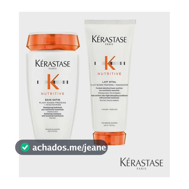 Kit Kerástase Nutritive Bain Satin+lait Vital Cabelos Finos