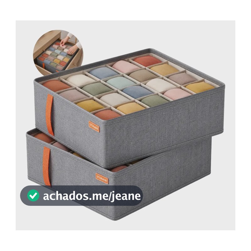 Kit Organizador Gaveta Colmeia Calcinha Cueca Meia Roupa Cinza