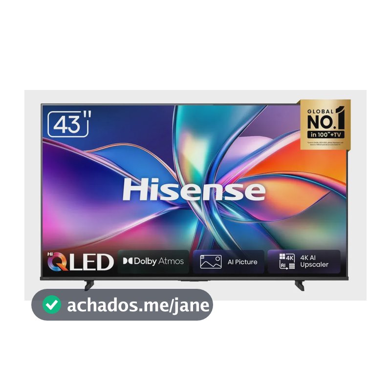 Smart Tv Hisense Hi-qled 4k 43 Polegadas, Dolby Gaming E Compatibilidade Alexa- 43q6qvv