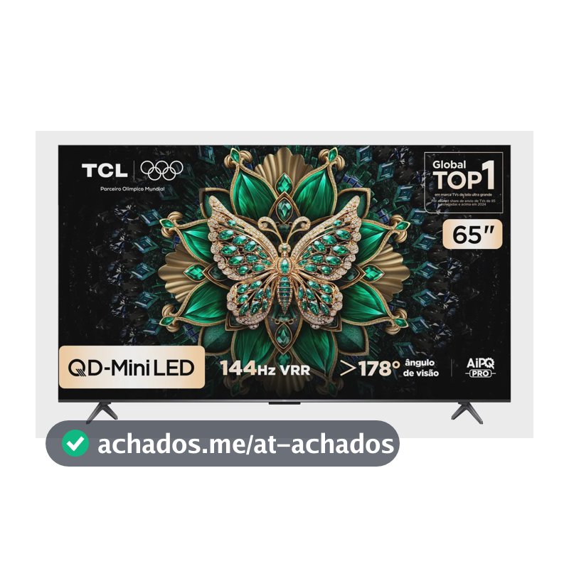 Smart Tv Tcl 65 Polegadas Qd-Mini Led 4k C6k Wifi Bluetooth Google Tv 4 Hdmi 144hz Hdr10+ 65c6k