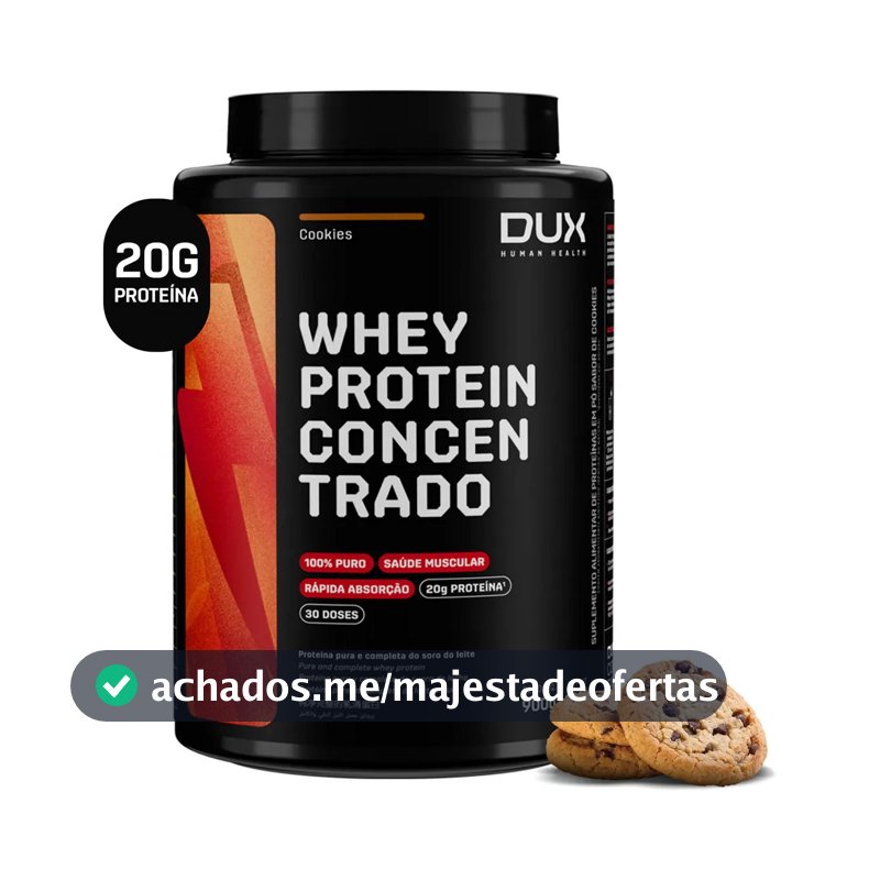 Proteína Dux Nutrition Whey Protein concentrado em pó sabor Biscoitos x 900g