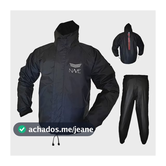 Capa De Chuva Motoqueiro Nylon Emborrachado Nave Combat