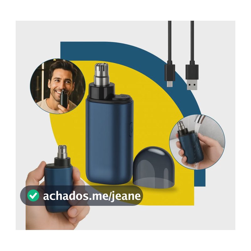 Aparador de Pelos Nariz Orelha Recarregável Gurumania Azul Portátil