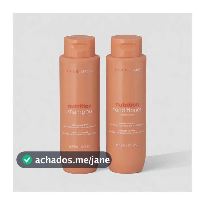 Kit Braé Stages Nutrição: Shampoo e Condicionador para Cabelos Ressecados e sem Vida