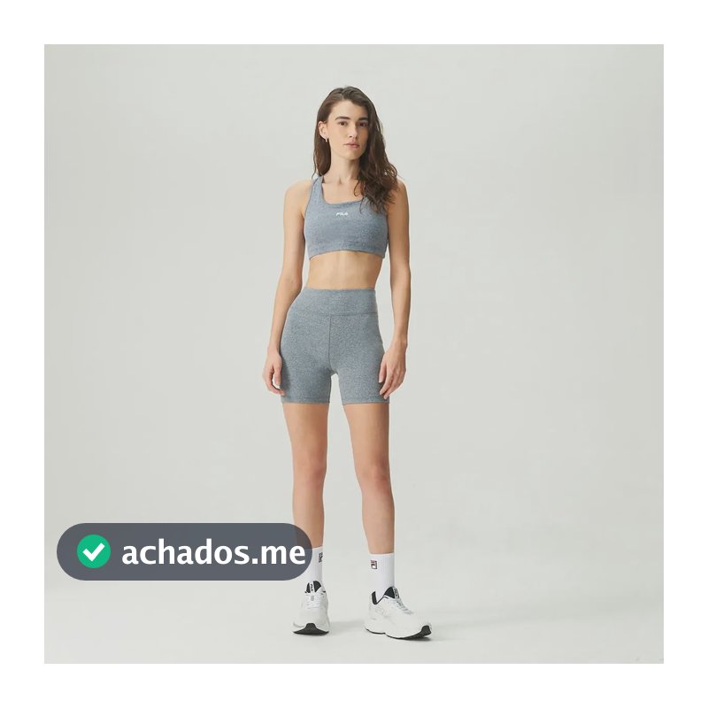 Bermuda Feminina Flat Life Ii Fila Cinza Medio Liso G