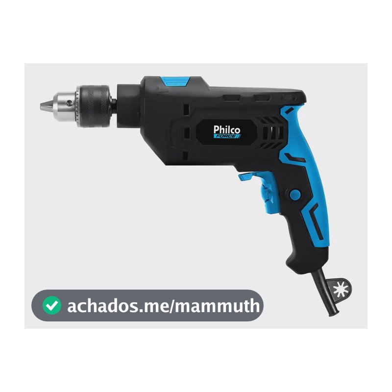 Furadeira Philco Force 3000 Rpm Mandril 13mm 850w Pfu04 Cor Preto com detalhes em Azul