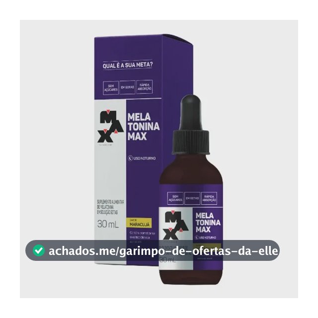 Melatonina 30ml Max Titanium 21mcg em Gotas Sabor Maracujá