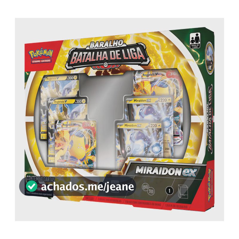 Pokémon Tcg Caixa de Jogo 2023 Liga Batalha Miraidon Ex 60 Cartas