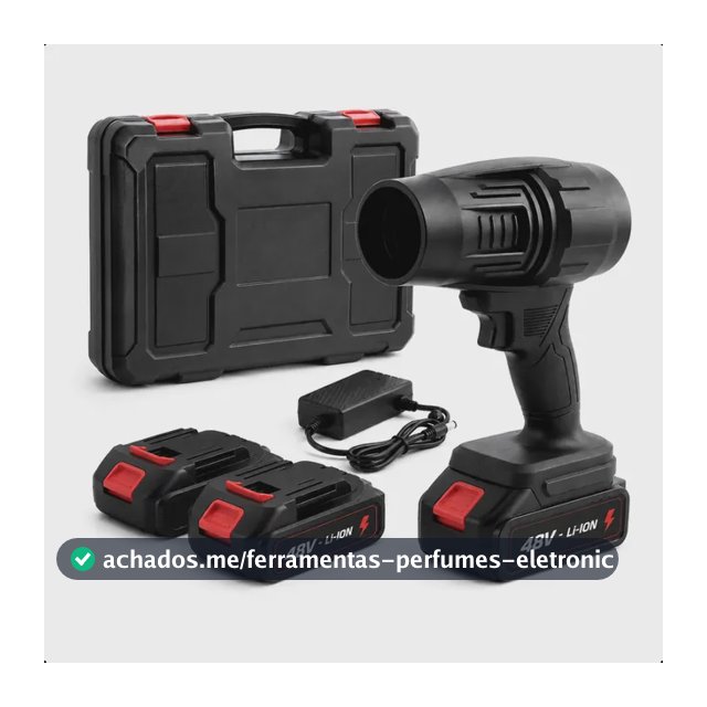 Soprador De Ar Turbo Portatil Com 2 Baterias 48v 800w Maleta Preto 127/220v