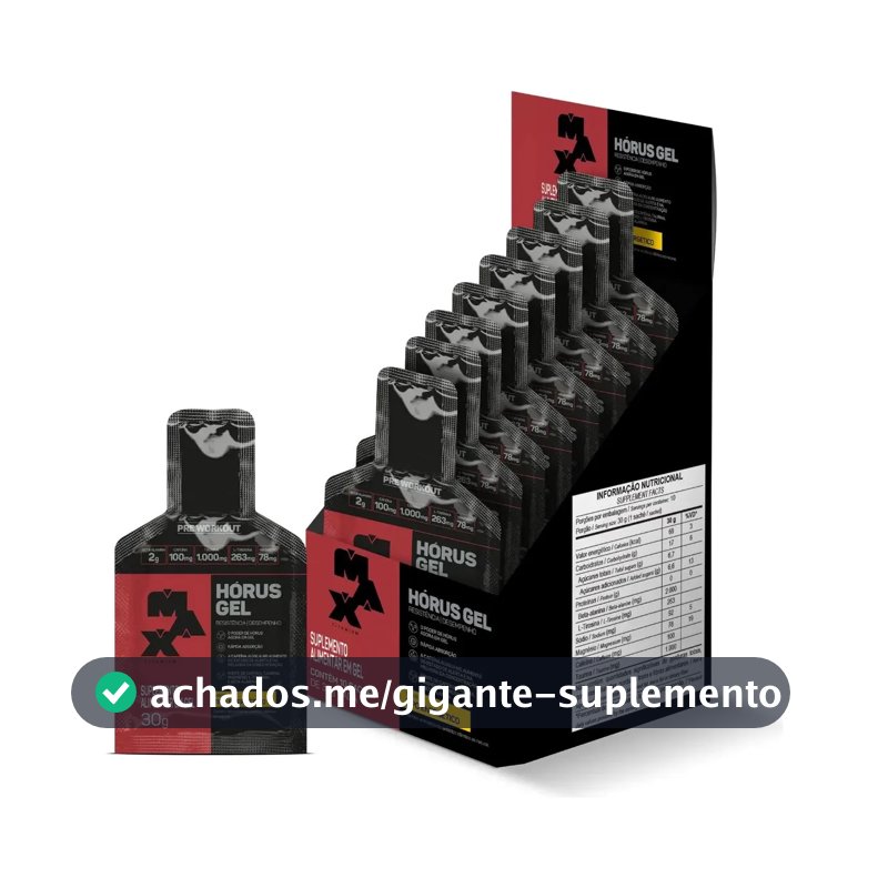 Horus Gel 10 Sachês 30g Pré Treino Workout 300g Max Titanium Sabor Energético