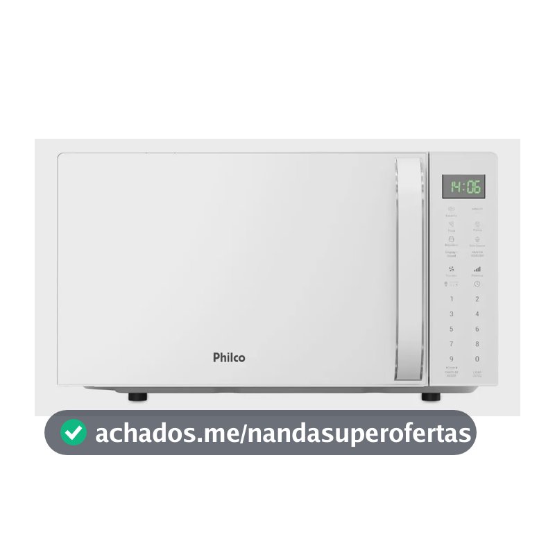 Micro-ondas Philco 20l Branco Pintura Limpa Fácil 1100w Pmo24b 127v