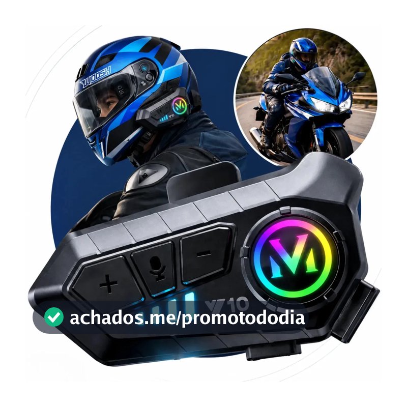 Fone De Ouvido Para Capacete Intercomunicador Bluetooth Headset Rgb Sem Fio Música GPS Chamadas Handsfree Alta Potência Woosh