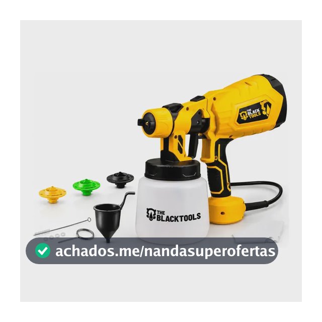 Pistola De Pintura E Pulverizadora Elétrica Portátil Hvlp 1.250l C/5 Bicos E Acessórios 600w Tpp150 The Black Tools