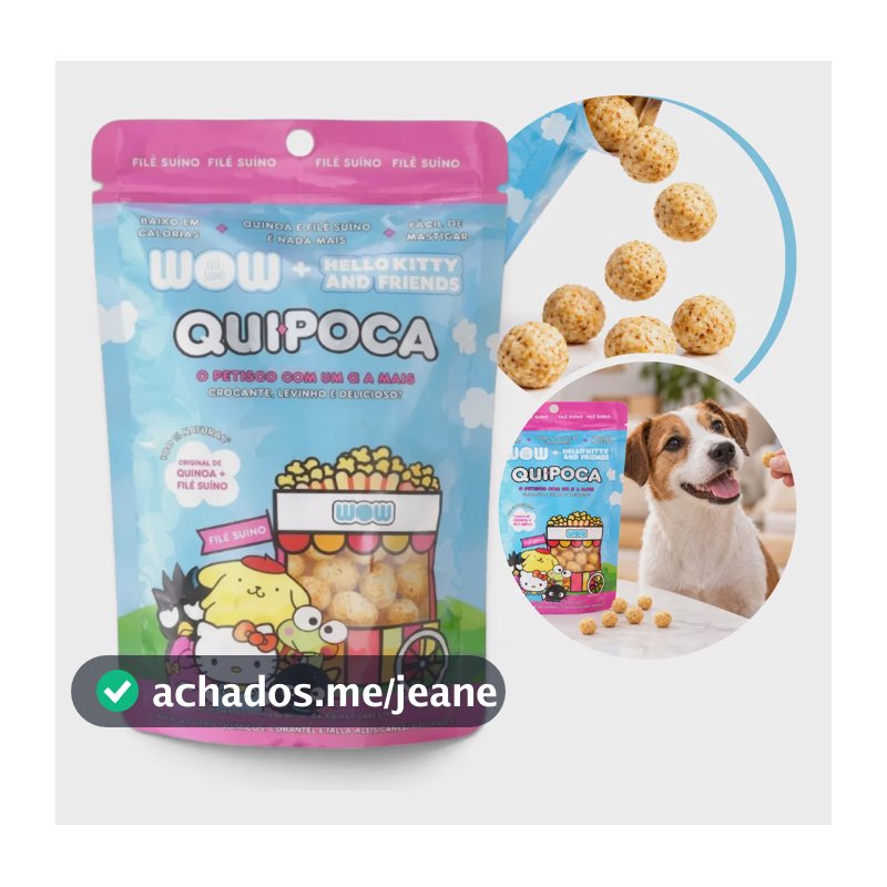 Petisco Natural Para Cães Quipoca Sabor Filé Suíno 30g Snack