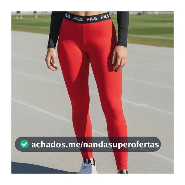 Calça Leggings Fila Train Elastic V Feminina - Vermelho