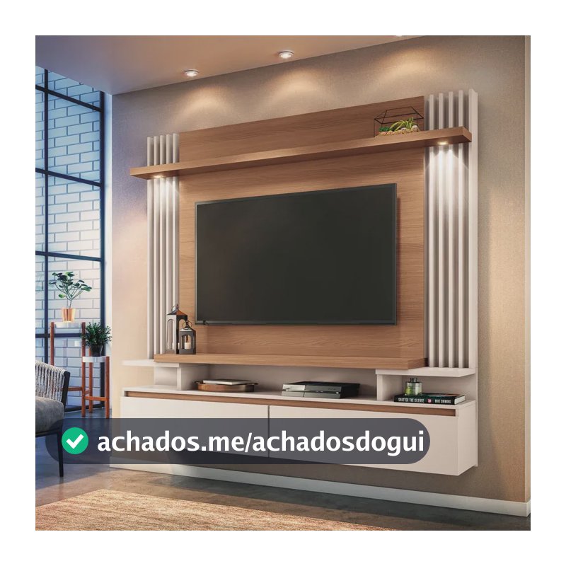 Rack Com Painel Para Tv Até 60 Polegadas Manu 1,80m Bege