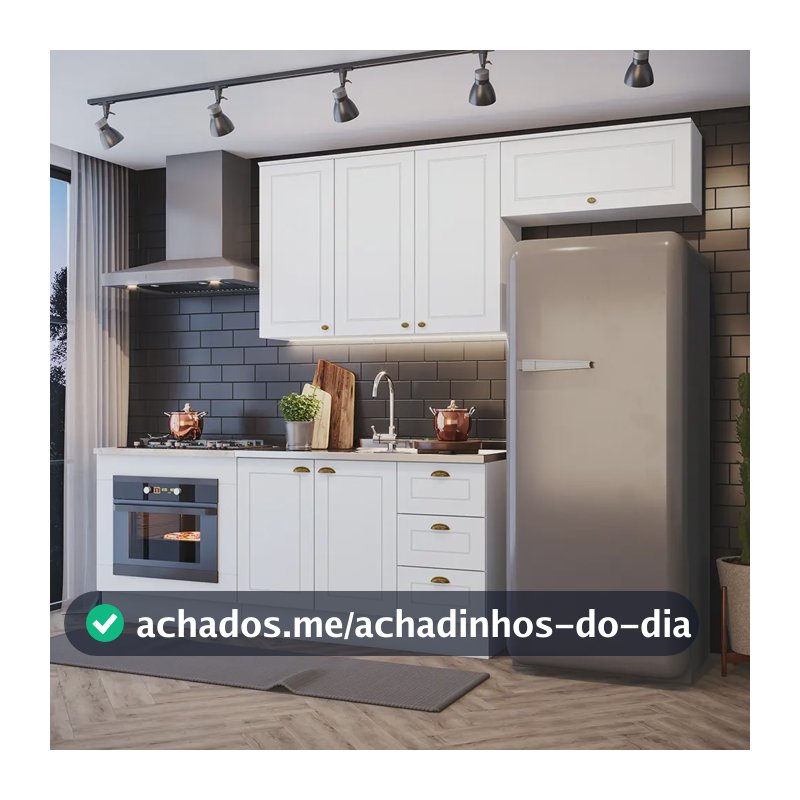 Cozinha 4 Peças Com Módulo De Forno De Embutir Amy Casa 812 Cor Branco HP