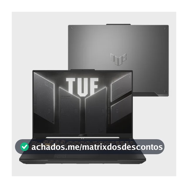 Notebook ASUS TUF Gaming F16, NVIDIA RTX 3050, Intel Core 5 210H 2,2 GHz, 8GB RAM, 512GB SSD, KeepOS Linux, Tela 16" FHD+ Nível IPS 144Hz, Mecha Gray - FX607VJ-RL002