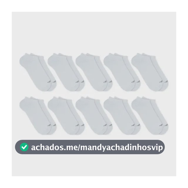 Kit Meia Invisível Mash 10 Pares Algodão Sem Cano Esportiva