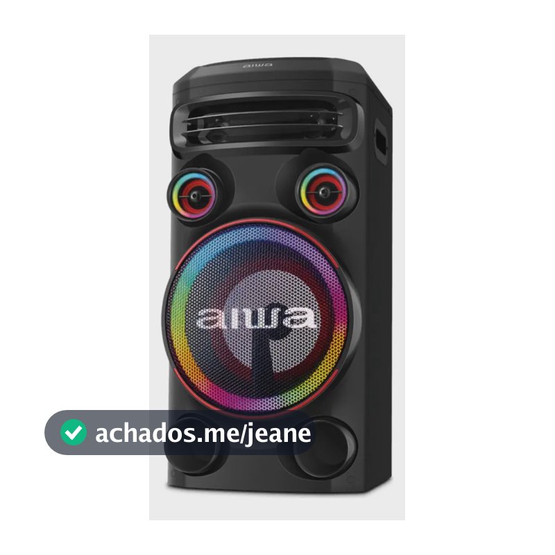 Torre de Som AIWA T1W-02 1600W 1Woofer10" Bluetooth RGB USB FM DJ