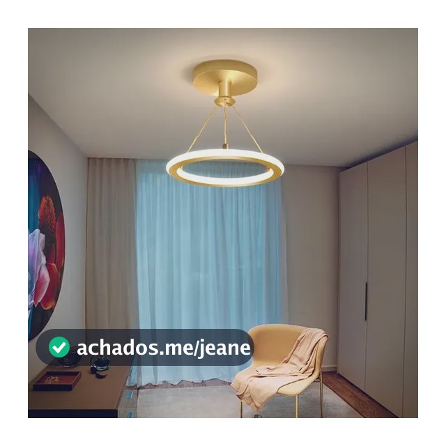 Luminária De Teto Moderna, 3 Cores Lustre Pendente Led Sala 127/220v Dourado
