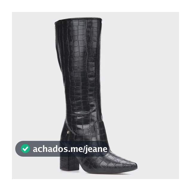 Bota Feminina Animal Print Cano Longo Bico Fino Salto Grosso
