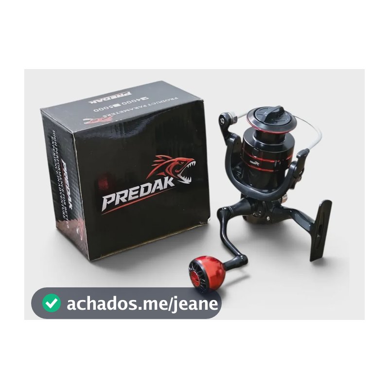 Molinete Predak Ghara Pr4000 Morinete Carretel 4000 Pesca Preto C/ Vermelho Direito/esquerdo