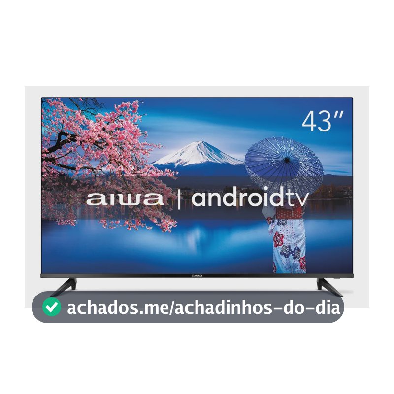 Smart TV AIWA 43” Android Full HD Borda Ultrafina HDR10 Dolby Áudio AWS-TV-43-BL-02-A